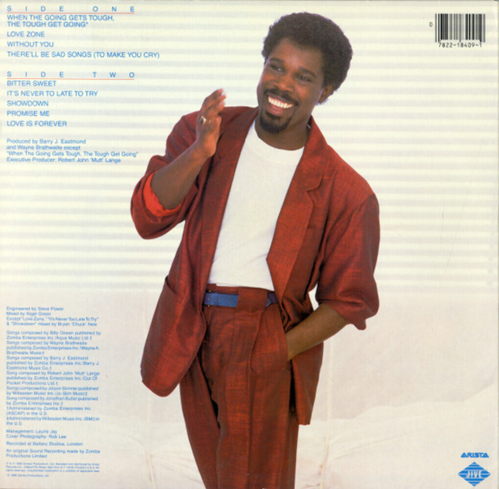 Billy Ocean - Love Zone - Jive, Jive, Arista, Arista - JL8-8409
