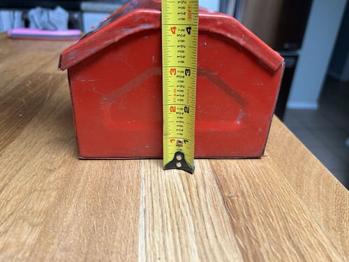 Vintage metal dome TOOL BOX 14” long x 4 1/4” tall ( unknown maker ) - Picture 8 of 13
