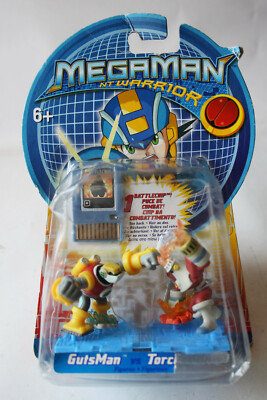 RARE 2004 MEGAMAN GUTSMAN VS TORCHMAN FIGURES NT WARRIOR