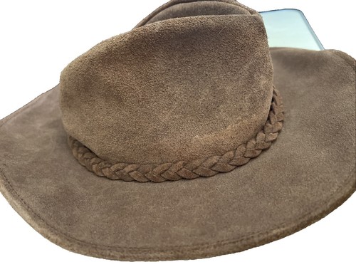 Minnetonka Unisex Brown The Fold Up Hat / Size- Large Minnetonka Unisex Fold Up Hat Flat Brimmed Cowboy Hat Brown  main image 2