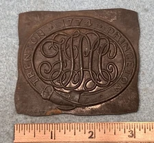 Unfinished 19thC CARTRIDGE BOX PLATE First Troop Philadelphia City Cavalry FTPCC