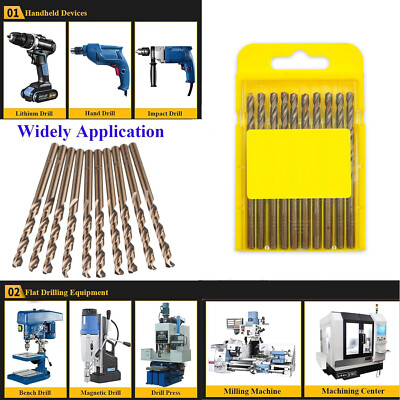 HSS 5% Cobalt Jobber 3mm Drill Bit Set M35 High Speed Steel Twist Drill ...