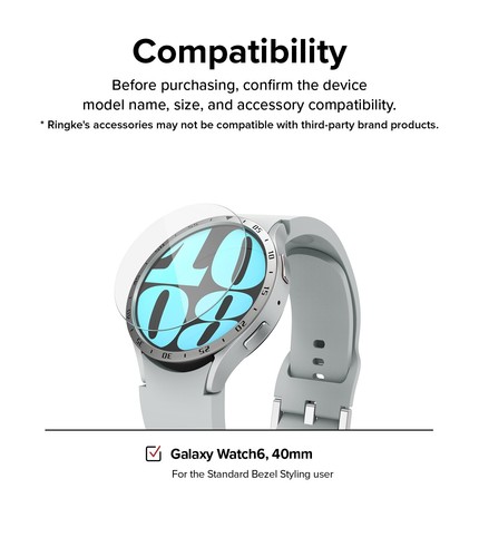 Ringke Galaxy Watch 6 40mm [Verre pour Style Lunette] Verre Protecteur d'écran - Photo 15 sur 15