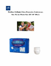 Medline FitRight Ultra Protective Underwear, Size M, Waist Size 28"-40" 80ct