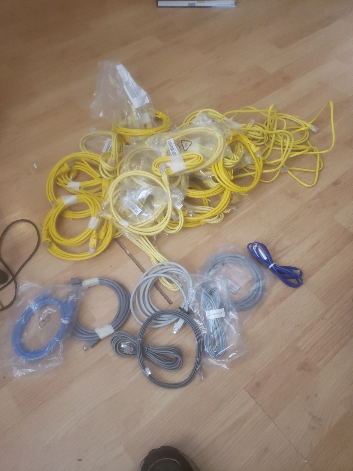 45 Yellow CAT5e Ethernet Cables for LAN Computer Networking-image