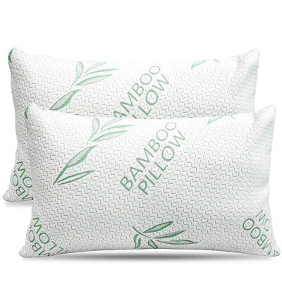 Elif Bamboo Pillows Adjustable Shredded Memory Foam Bed Pillows King or Queen