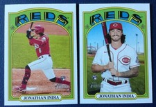  2021 Topps Heritage Jonathan India Action Variation + Base Rookie Lot Reds