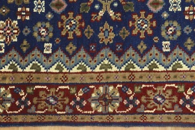 Tapis En Laine Bleu Noué À La Main Semi-Antique Parisien Pour Salon 4x7 Pieds - Photo 1/4