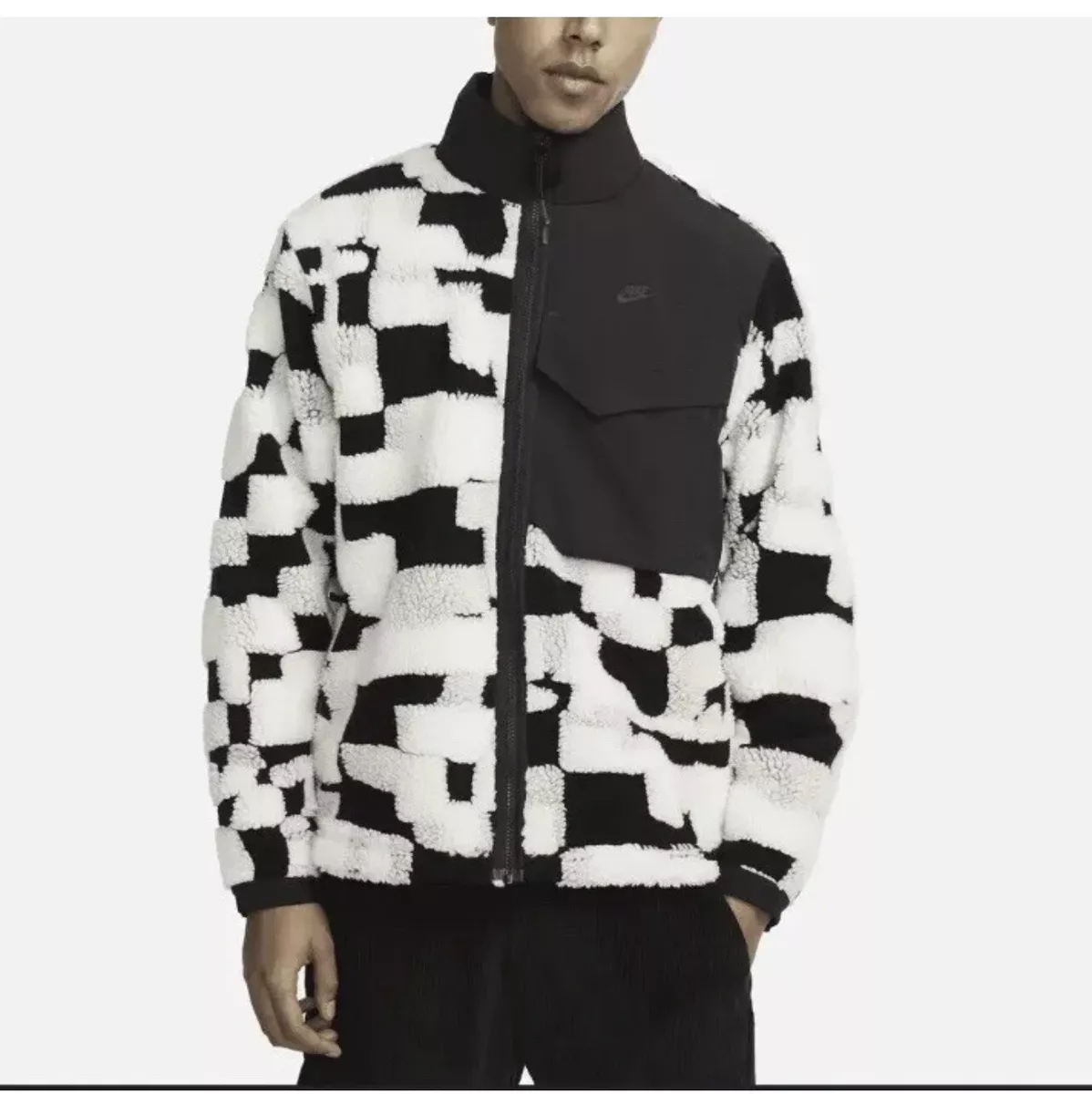 Nike white fleece clearance jacket