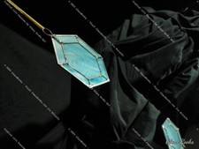 Whimsical Blue Gem - Inspired by Rupee, 8bit, NES, Stained Glass, Zelda, Link