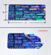 1,000 SVAG Tamper Proof Hologram Clear Color Security Labels 1/" x 0.5/" Large Big
