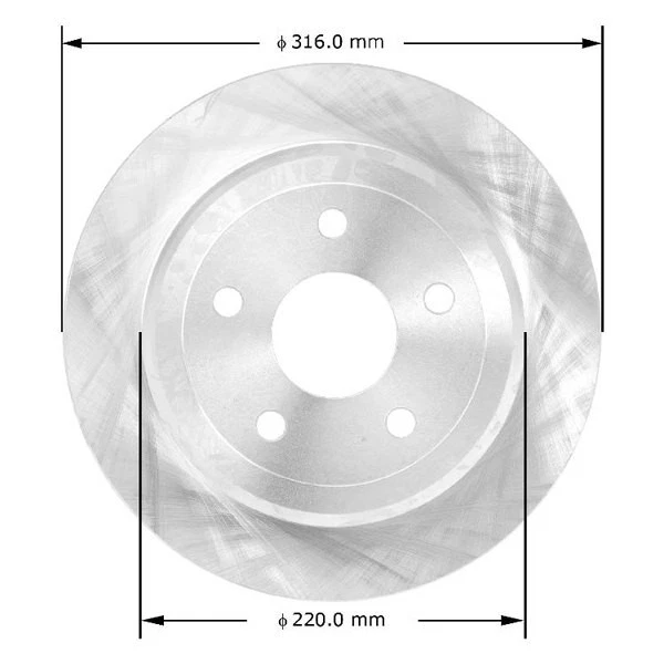 For Jeep Wrangler 07-17 Bendix Global Premium Plain Solid Rear Brake Rotor - Image 2 of 2