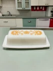Vintage Corelle Pyrex Butterfly Gold Stick Butter Dish W/ Lid