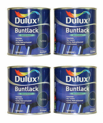 4 x 250ml Dulux Buntlack Seidenmatt Innen /Außen 1 L, Farbwahl