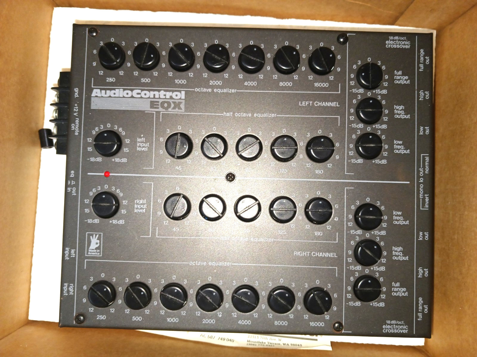 Audio Control EQX (1ST GEN)  1/2 & 1 Octave Auto Equalizer-GENTLY USED !