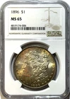 1896 Morgan Silver Dollar $1 – NGC MS65 – SUN-KISSED TONING, GEM BEAUTY!