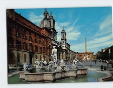 Postcard Navona Square Rome Italy