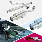 FOR EK/EK9 3 DOOR HATCH STAINLESS CATBACK EXHAUST 4.5"MUFFLER TIP+SILENCER+BOLT
