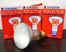 Tungsram 50W R2 3-Pack ~ E26 Reflector Indoor Downlight Bulb ~ New Old Stock