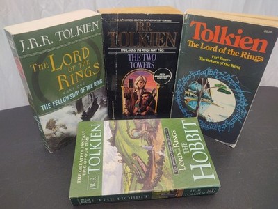 The Lord Of The Rings and the Hobbit 4 Books Collection Set Balantine Del Ray +