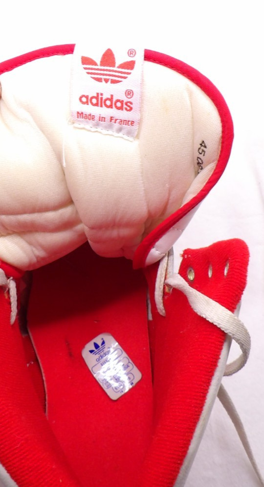 VTG Men’s Adidas Red/white High Tops Shoes  Made In France Size 15 thumbnail 11