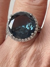 Sterling Silver Cubic Zirconia Ring Size P