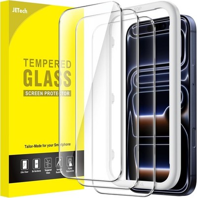JETech iPhone 17 Pro Schutzfolie 6,3'' Gehärtetes Glas 9H Härte 3 Stück