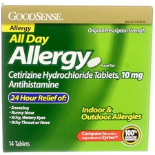 GoodSense Antihistamine Cetirizine HCl Allergy Relief Tablets, 10 mg 24-Hour,...
