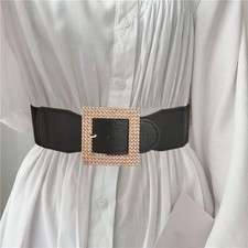 Wide Belt for Women PU Leather Fashion Versatile Waist Belt for Costume Dating