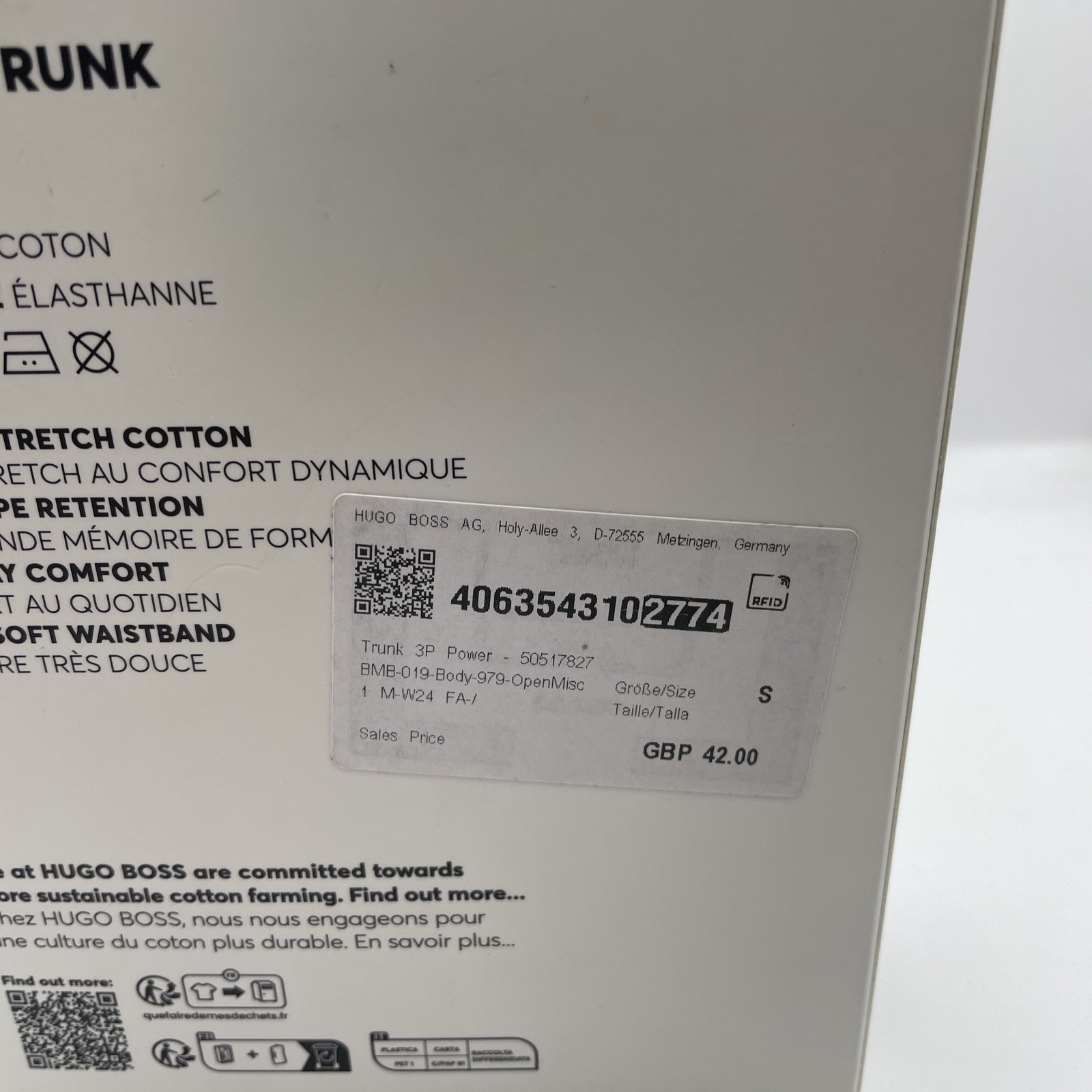 Hugo Boss Men's 3-Pack Cotton Stretch Power Boxer Shorts Trunks New Uk S Rrp £42 thumbnail 4