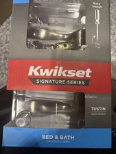 Kwikset Tustin Satin Nickel Bed/Bath Door Handle w/ Microban Antimicrobial Tech