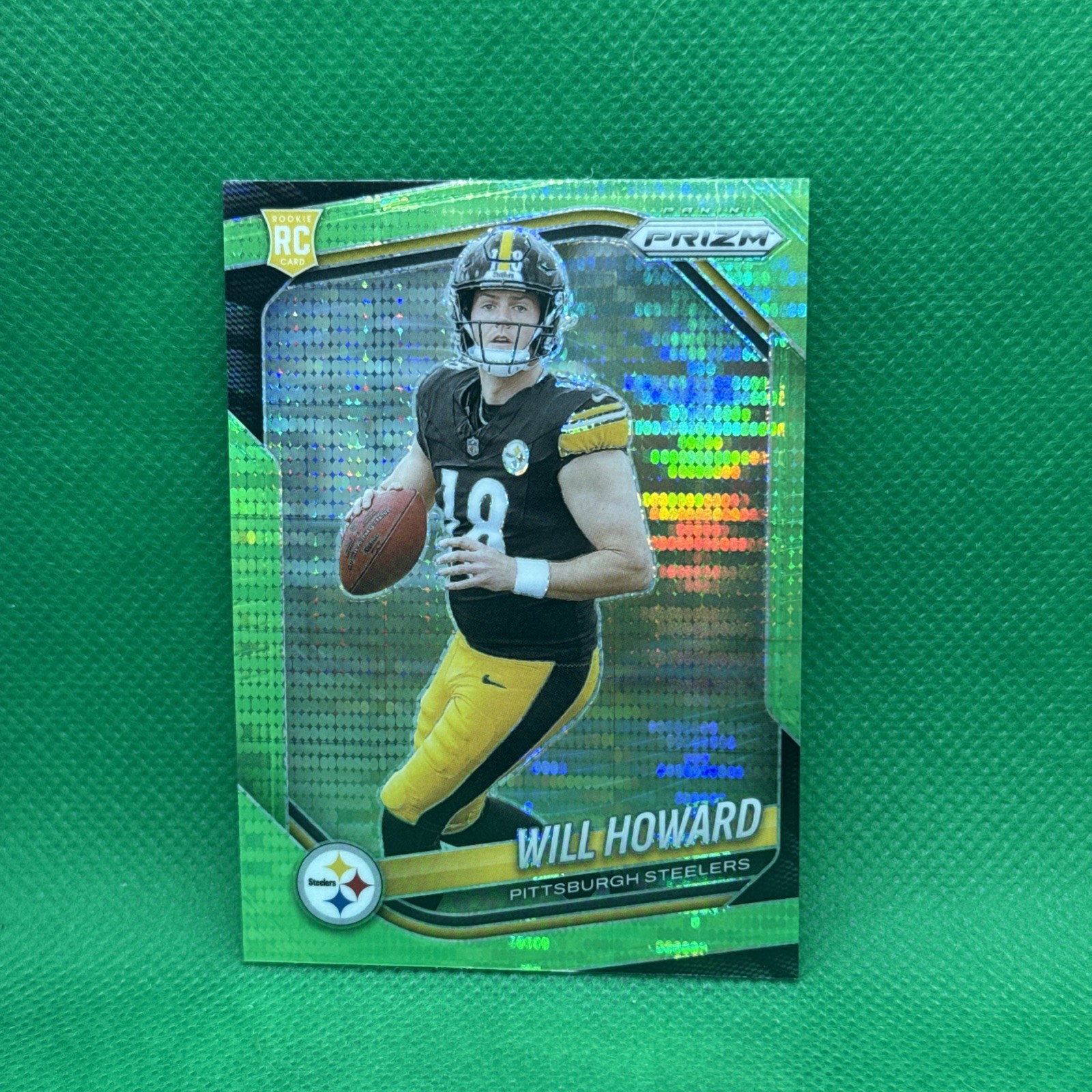 2025 Prizm Will Howard Rookie RC Neon Green Pulsar Prizm Steelers 367 🔥🔥🔥