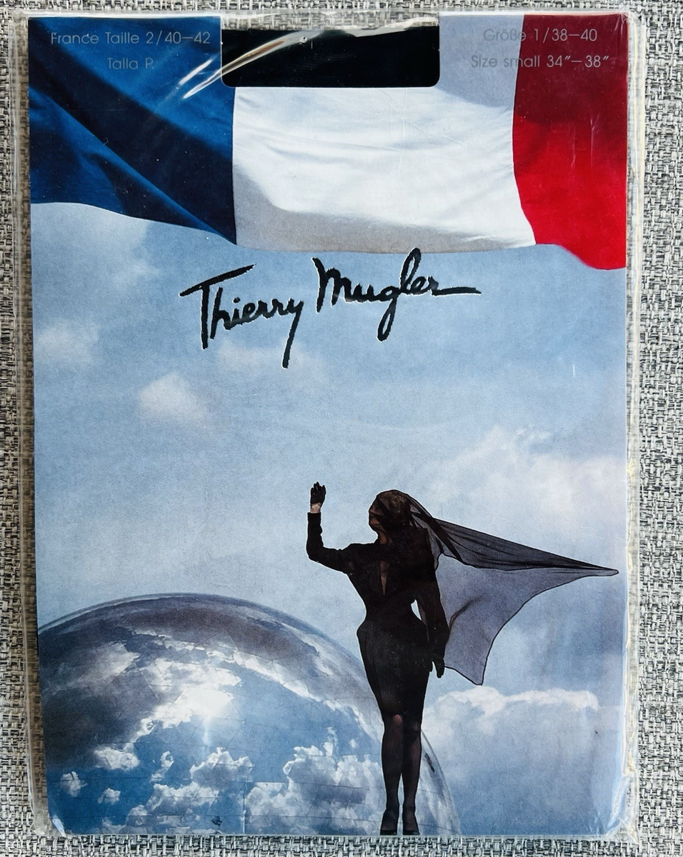 Vintage Thierry Mugler Wolford Tights Stockings MUGLER Black Sz