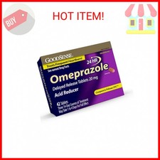 GoodSense Omeprazole Delayed Release Tablets, 20 mg, Acid Reducer for Heartburn,