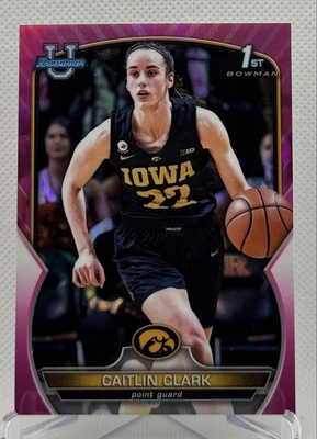 #ad 2022 23 Bowman University Chrome Caitlin Clark #50 Pink Refractor RC $69.99