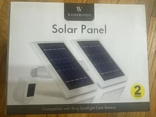 Wasserstein Solar Panel Compatible with Ring Spotlight Cam Battery- Black 2 Pack