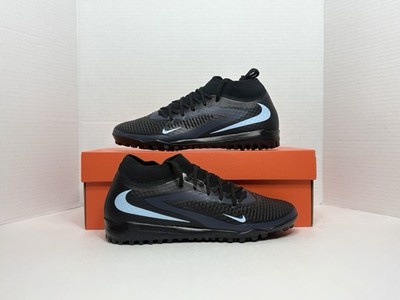 Nike Phantom 6 High Academy TF Black Blue Turf Soccer Shoes CleatsHQ2277-003