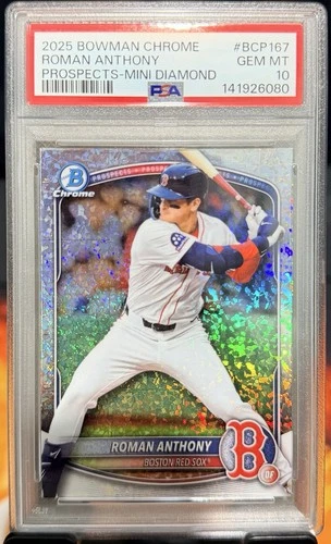 2025 Bowman Chrome Prospects Roman Anthony Mini-Diamond Refractor (RC) PSA 10 💎