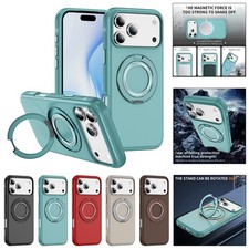 For iPhone 17 Pro Max 16 15 14 13 12 Magsafe Heavy Duty Case Magnetic Ring Cover