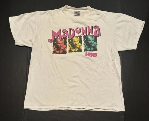 Madonna - “Girlie Show” 1993 HBO Concert - White Promo T-Shi 1990s vintage concert t-shirt, vintage, size XL, single stitch, B+ condition