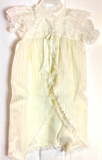 Vintage Baby off white lacey gown with matching bonnet