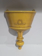 Homeco Syroco Wall Pocket Planter Sconce Faux Wood 1963 Vintage Made In USA