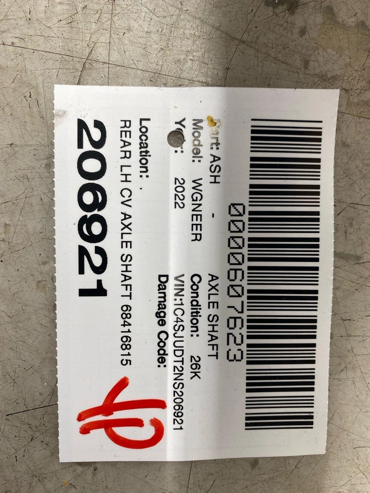 2022 2023 JEEP WAGONEER REAR LEFT AXLE SHAFT LH 68416815AA OEM - Изображение 2 из 4