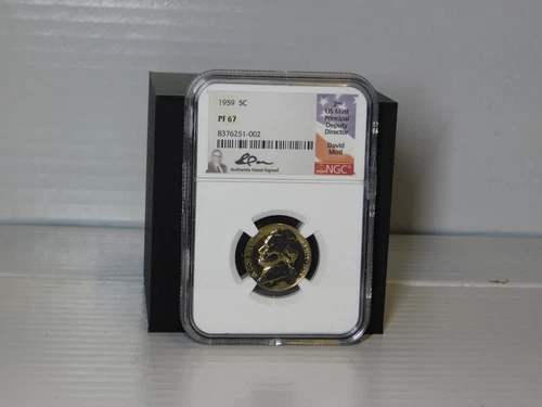 1959 Jefferson Nickel Proof NGC PF 67, David Motl Label