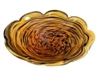 Vintage Murano Style Art Glass Brown and Gold Swirl Bowl Centerpiece Dish Decor