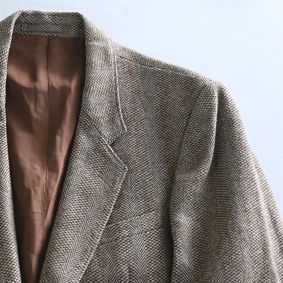 De Colección Wrangler 40S Espiga Tweed Lana Hombres Traje Blazer Chaqueta Deportiva Foto 2 de 4