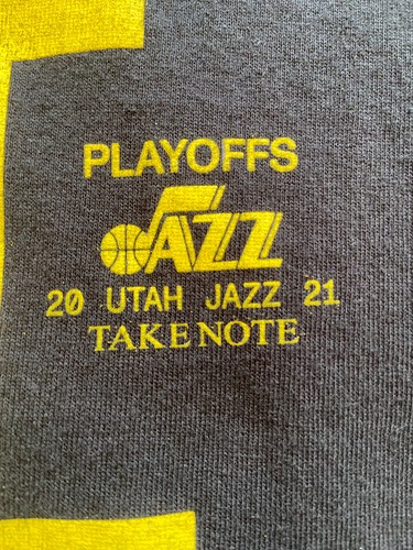 Utah Jazz T-Shirt Herren XL Erwachsene TAKE NOTE 2021 Playoffs schwarz NBA Basketball - Bild 3 von 8