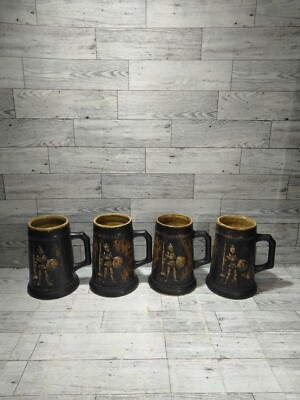 Vtg Medieval Jousting Knight Lance Stoneware Mug Beer Stein Tankard Fred Roberts