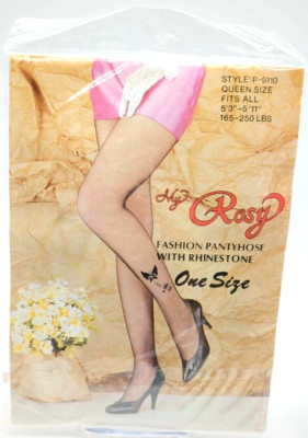 My Rosy Fashion White Butterfly Pantyhose With Rhinestone Queen 165-250 Lbs