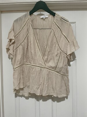 iro paris cream boho viscose blouse size 36